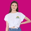 Picture of NHS RAINBOW LADIES FITTED WHITE T-SHIRT 50% DONATED