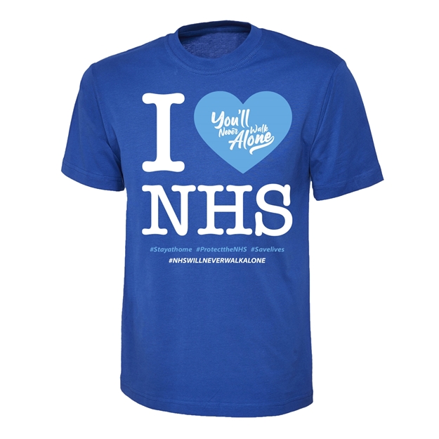 Picture of I LOVE THE NHS CHILDRENS ROYAL BLUE T-SHIRT 50% DONATED 