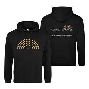 Picture of Connected Voices Unisex Hoodie in Black