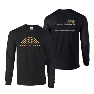Picture of Connected Voices Unisex Long Sleeve T-shirt in Black