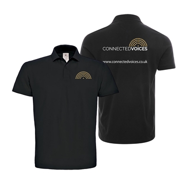 Picture of Connected Voices Unisex Polo Shirt in Black