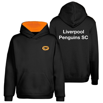 Picture of Liverpool Penguins AWD Hoods Childrens Varsity Black / Orange Hoody