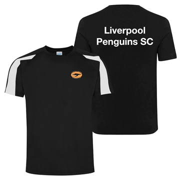 Picture of Liverpool Penguins Black / White Kids Contrast Cool T-shirt with personalisation